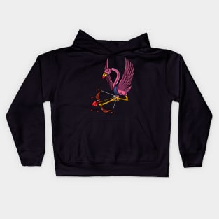 Flamingo Bird Cupid Kids Hoodie